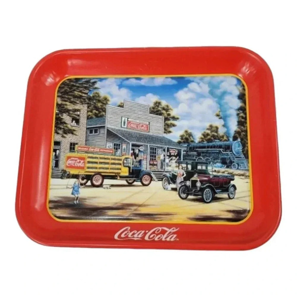 1997 All Aboard Large Tin Coca Cola Tray Coca Cola 90s Vintage Collectable 67 - Picture 1 of 9